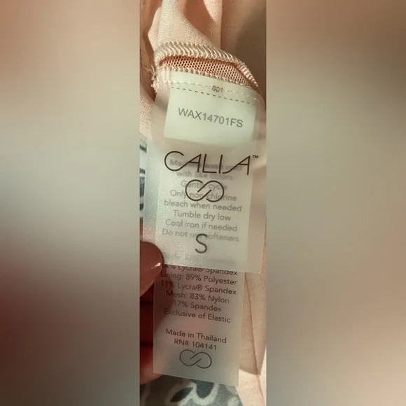 CALIA LUSTRALUX CROP LOW SUPPORT EXERCISE TOP SPORTS BRA LIGHT PINK SZ SMALL NWT - Picture 8 of 13